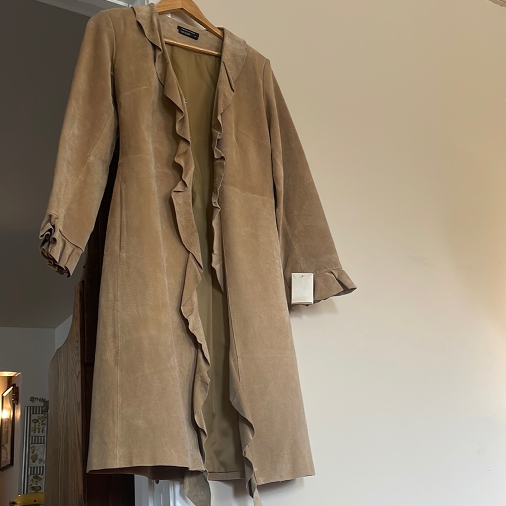 Boston Proper Camel Suede Leather Jacket - Size 4